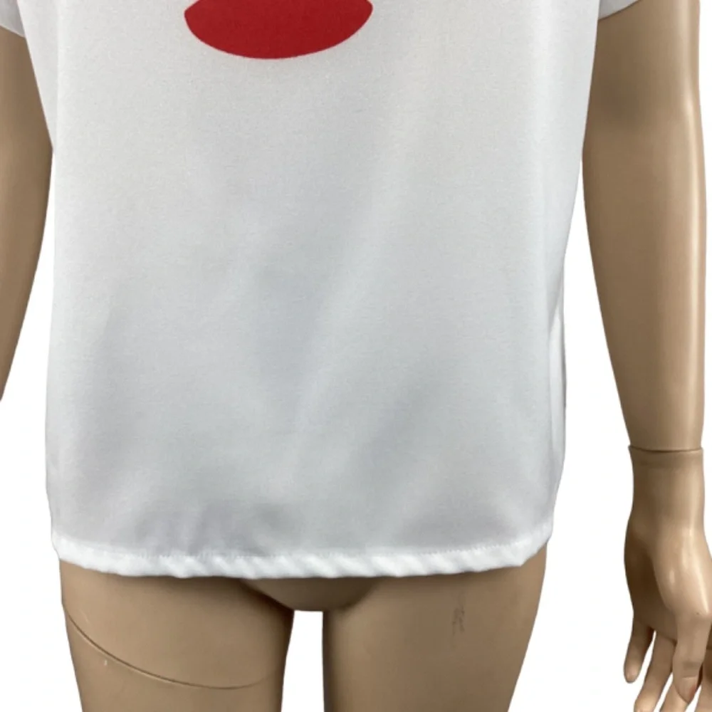 Molly Bracken‎ White Mini Molly Short Sleeve Top Size Medium - Picture 6 of 7